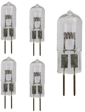 UGEFKMQ 5Pc Lampes Halogènes G6.35 12V 50W Capsule Transparente Ampoule Halogène Gy6.35/G6.35 T4 Jc Type Bi-Pin Base Dimmable 75W