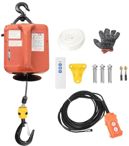 CDZHLTG Palan Élévateur Électrique 3 en 1 Treuil Électrique Portable, Treuil de Levage Électrique avec Télécommande Sans Fil, Télécommande à Câble, 1500 W Treuil Électrique Système Charge 500KG