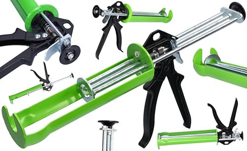 ToolSpace Silikonspritze 330 ml PROFI Kartuschenpresse 18:1 Silikonpresse 280-330 ml Metall Aluminium Silikonspritzen geeignet für Kartuschen Beutel mit Füllmenge 330ml Silikon Acryl Mörtel Klebstoffe