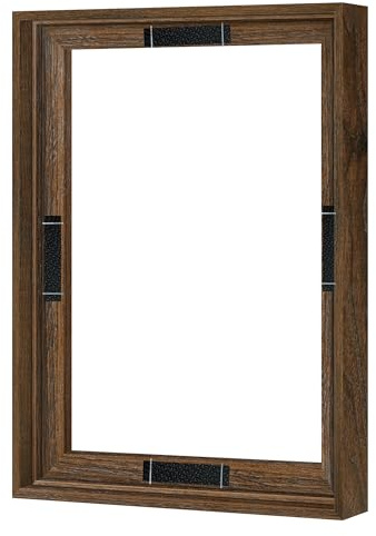 Abtgt 12x16 Canvas Floating Frame with 0.9 Deep, Brown Floater Frame for Canvas Paintings with Adhesive, Vertical or Horizontal Wall Art frame for Prints Oil Painting Diamond Decor, 1 Pack.