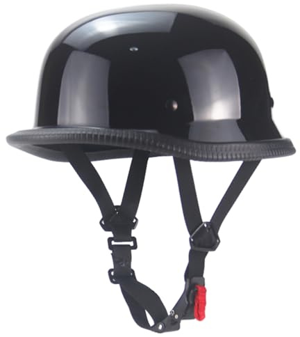 Bucket Helmet, German Style Motorcycle Helmet Adjustable Comfortable Vintage Half Face German Motorcycle for Adult Men Women