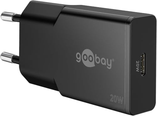 goobay USB-C PD GaN smal snabbladdare (20 W) svart för resenärer - Samsung, USB-C nätadapter, snabbladdningskabel - kompatibel med smartphones och surfplattor - 75727