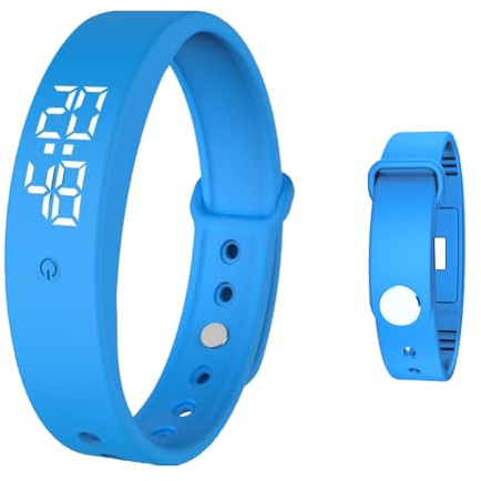 Umllpet Braccialetto con allarme vibrazionale, sveglia con vibrazioni, orologio da polso per bambini, adulti, vasino, promemoria per bere, promemoria pillole, Blu, cinghia