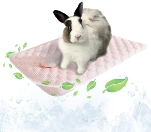 FOSDICK Tapis Rafraichissant Lapin, 41x30cm Tapis Fraicheur Lapin, Été tapiss Refroidissant pour Lapins, Cochon d'Inde, Chinchilla, Hamster et Autres Petits Animaux, Cooling Mat Cat Petit, Rose