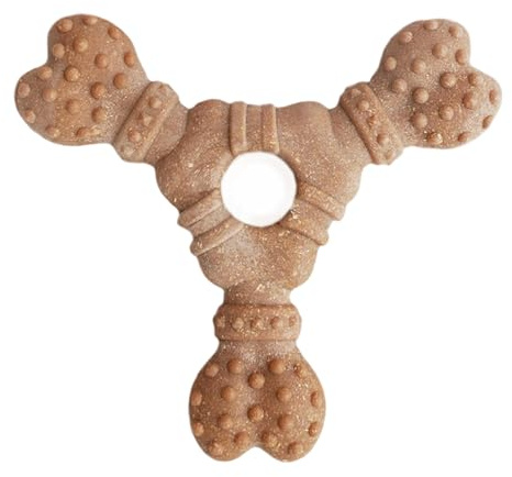 Puppy Chew Toys For Teething Dog Toys To Keep Them Busy Interactive Bone Shaped Teeth Cleaning Supplies For Boredom Reduction Training Tug Jcy866 (Khaki, 14x15 cm)