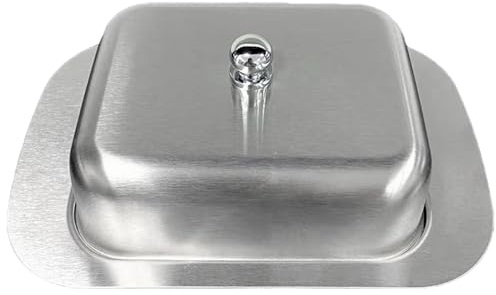 Mantequillera de acero inoxidable para cocina, caja de almacenamiento esencial de acero inoxidable para servir platos