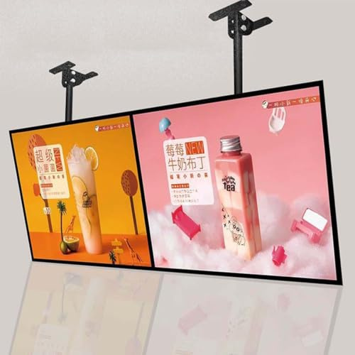 GJBMXSM Tabellone Luminoso LED per Ristoranti,Scatola Luminoso Retroilluminato,Cartellone Espositivo Alimenti Illuminato con Telaio in Lega Alluminio,Cartellone Pubblicitario Parete 2PC-50 * 80cm