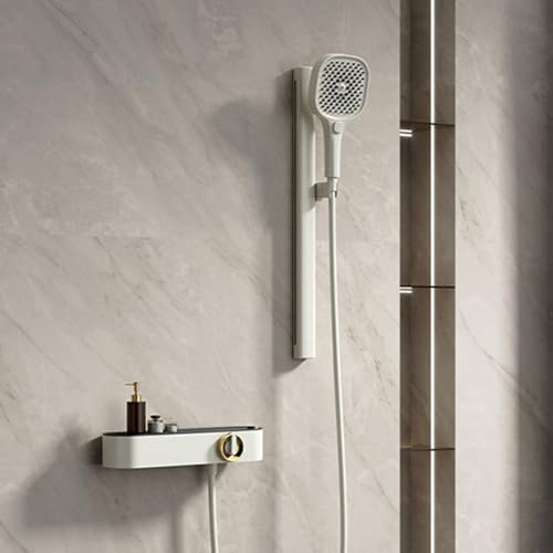 XDSMB Grifo de Pared con Dos Tomas de Agua 4 Modo Grifo Bañera y Ducha Cascada Monomando,Leche Blanca