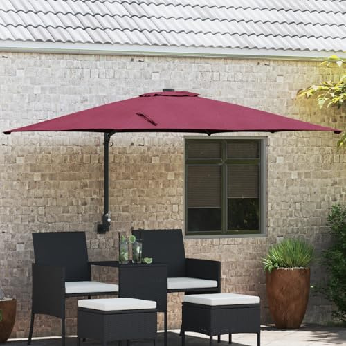 Générique Parasol de Jardin Mural Bordeaux Rouge de 247 cm,Maison & Jardin,Pelouses & Jardins,Vie en extérieur,Parasols & voiles d'ombrage,Rouge,9.7 KG,42003239