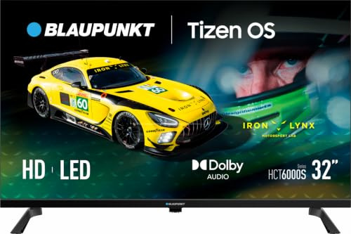 BLAUPUNKT Smart TV 32 HD LED, Tizen OS 8.0 con Wi-Fi, Bluetooth 32HCT6000S | HDMI, USB, Sintonizador DVB-C/T/T2/S2, Negro