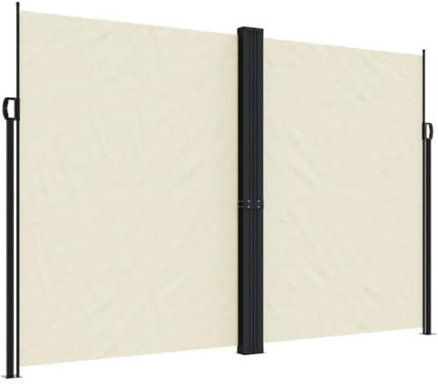 Frdhee Ombrellone per sedia a sdraio, tenda laterale allungabile, crema, 220 x 600 cm, per giardino, terrazza, cortile, piscina e spiaggia