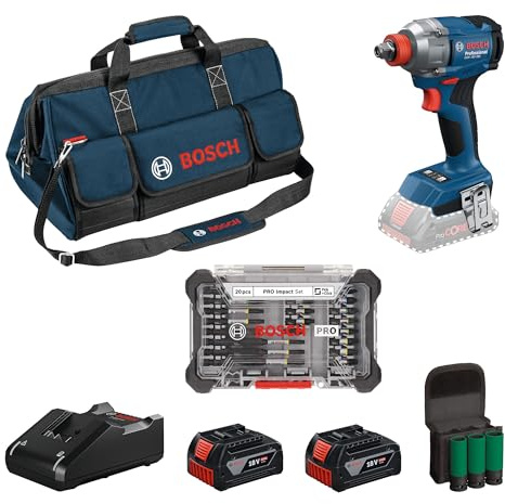 Bosch Professional Avvitatore a percussione senza fili GDX 18V-285 da 18 V (incluse 2 batterie GBA da 4,0 Ah, caricatore GAL 18V-40)
