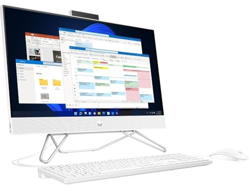 HP All-in-One 24-cb1042na 23.8 FHD Desktop PC, Intel Core i3-1215U, 8GB DDR4 RAM, 512GB SSD, Windows 11 Home, Wi-Fi, White (A4QV4EA)