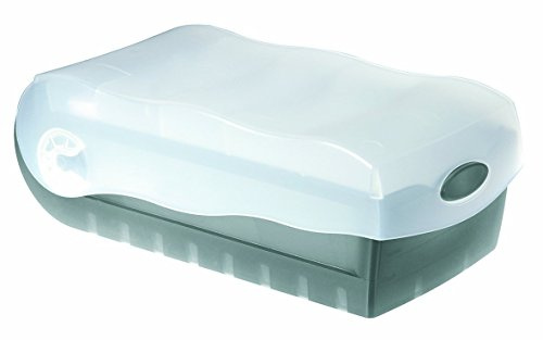 HAN 998 Karteibox CROCO A8, Polypropylen (PP), 500 Stück, A8 quer, 97 x 67 x 191 mm (grau, 1 Stück)