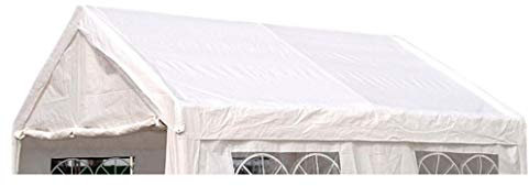 DEGAMO Ersatzplane Dachplane Partyzelt 4x4 Meter, PVC Weiss 480g/m², incl. Spanngummis