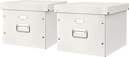 LEITZ Archiv-Hängeboxen Click and Store für ca. 50 A4 Hängeakten [weiß/weiß] | 2er Sparbundle