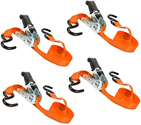 Keeper – 1” x 15' High Tension Ratchet Tie-Down, 4 Pack - 500 lbs. Working Load Limit