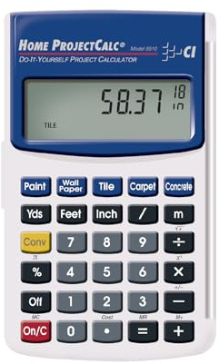 Calculated Industries 8510 Home ProjectCalc Do-It-Yourselfers Feet-Inch-Fraction Project Calculator | Dedicated Keys for Estimating Material Quantities and Costs for Home Handymen and DIYs , White Small