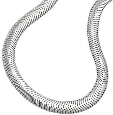 Unbespielt Schlangenkette 42 cm x 4 mm 925 Silber flach Damen Anhängerkette Kette Halskette Silberkette inkl. Schmuckbox