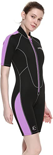 Cressi Lido Lady Shorty Wetsuit Black/Lilac 2mm M/3