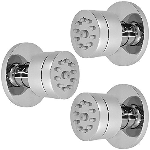 3x Seitenbrause/Köpermassagedüse für Dusche im runden modernen Design