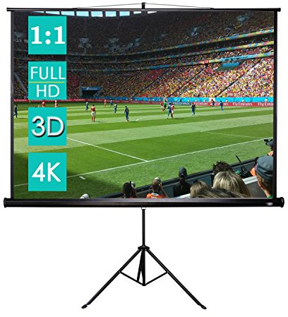 CCLIFE Schermo per Proiettore Telo proiettore Schermo di Proiezione e Avvolgibile per Proiettore per Casa Ufficio