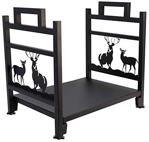 INNO STAGE Firewood Log Rack, Iron Wood Lumber Storage Holder for Fireplace, Heavy Duty Log Storage Bin for Firepit Stove Accessories Indoor - Perfect Construction - No Any Screw to Install