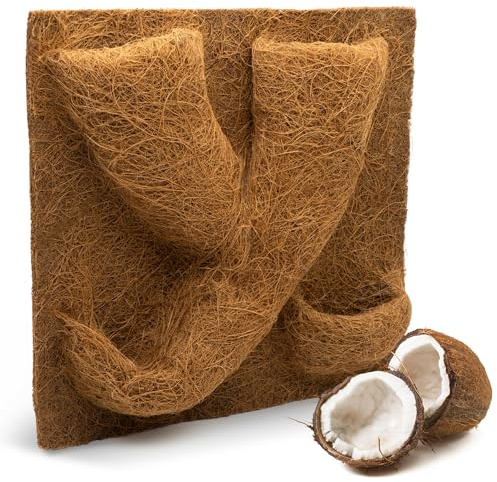 ProFlora® Terrarium Rückwand mit Pflanztaschen 40x40 cm – Kokosmatte/Kokosfasermatte aus 100% Naturfasern – Natürliches Terrarium Zubehör & Terrarium Deko – Nachhaltige Terrarium Einrichtung