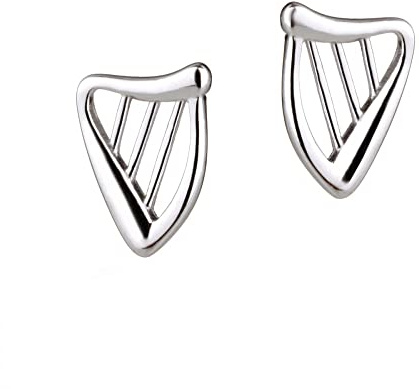 Nouveau Irish Harp Ohrstecker - Irische Harfen aus Sterling Silber