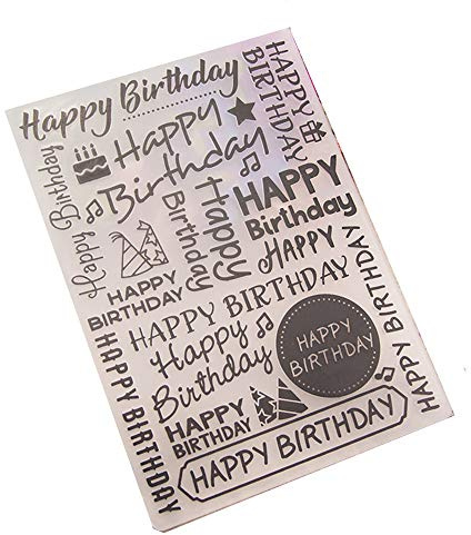 Happy Birthday Kunststoff-Prägeschablone zum Basteln von Karten, Dekoration, Schablone, Scrapbooking-Werkzeuge