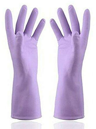 Gants de nettoyage en caoutchouc de silicone résistant aux coupures, violet, 2