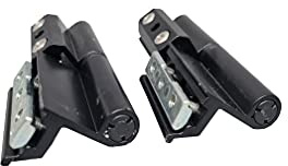 Ventanastock - Bisagras de repuesto 2 palas para ventana de aluminio practicable apertura izquierda de canal Europeo Lacado Negro (4 unidades)