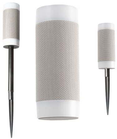 Enceinte d'extérieur sans fil avec 10 heures de lecture – Étanchéité IP66, résistante à la poussière, aux intempéries – Haut-parleur Bluetooth avec lumières LED et hauteur réglable pour une