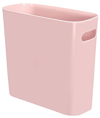 Youngever 5,5 l Schlanker Mülleimer, wiederverwendbarer Kunststoff-Mülleimer mit Griffen für Zuhause, Büro, Wohnzimmer, Arbeitszimmer, Küche, Bad (Rosa)