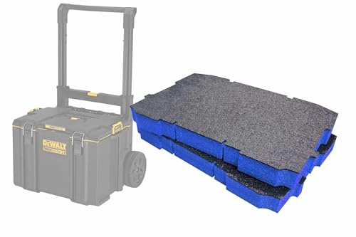 Shadow Foam Insert Pack Compatible with ToughSystem 2.0 Rolling Toolbox | Cut and Peel Foam for Toolbox Organisation (Blue, 50mm)