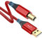 Cable de impresora USB 2 m, cable de escáner USB 2.0 tipo B, cable USB A a USB B, cable de impresora compatible con HP, Dell, Canon, Epson, Lexmark, Xerox, Brother, Samsung, Pixma (rojo)
