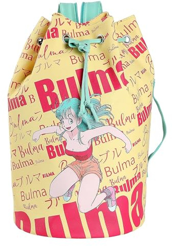 CYPBRANDS Unisex Kinder Petate Bulma Dragon Ball – Seesack, mit Griffen und Innenfächern, Glühbirnen-Design, Gelb und Rot, offizielles Produkt (CyP Brands)