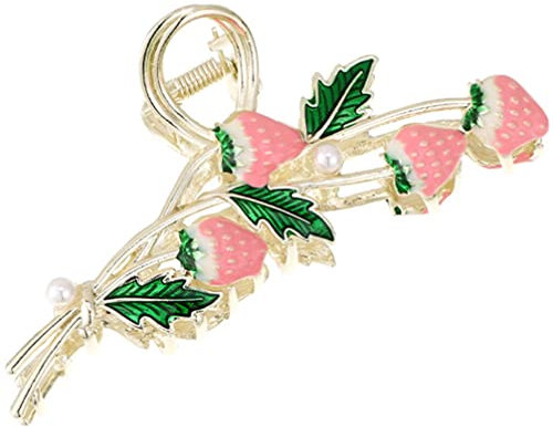 FRCOLOR Erdbeer-haarspange Für Frauen Große Rutschfeste Haarclips Aus Metall Haarschmuck-accessoire Für Alltag Und Besondere Anlässe