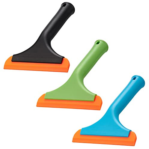 Blueshyhall Lot de 3 Silicone Raclette Voiture, Essuie Vitre Voiture Lavage Voiture, Raclette Eau Voiture, Voiture Silicone Water Squeegee Raclette, Raclette pour Douche, Cuisine, Miroir, Pare Brise