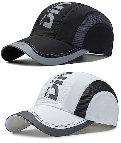 2 Stücke Verstellbar Erwachsenen Mütze, Baseball Cap Herren Damen, Outdoor Baseballkappe, Lässig Schnell Trocknend Baseball Cap, Unisex Baseballkappe, Verstellbare 55-60cm, Zum Draussen Sport Reisen