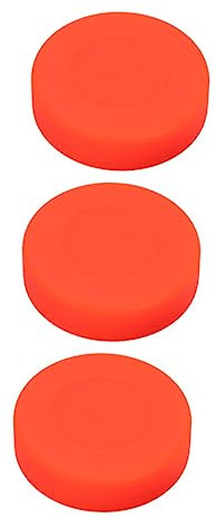 Garneck 3 Stück Eishockey Pucks Orange PVC Wintersport Hockey Puck Übungspucks Hohe Härte Glatte Oberfläche Für Kinder Outdoor Sporttraining