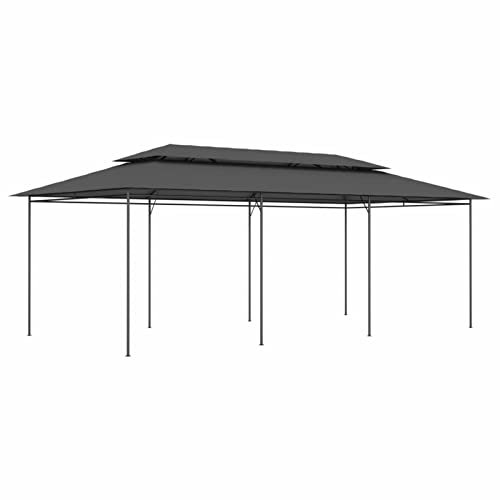 Homgoday Gazebo 600x298x270 cm Antracite, Gazebo da Giardino, Gazebo Ombrellone da Giardino Spiaggia Pesca Esterno Antivento per Arredo Giardino Terrazzo Ambienti
