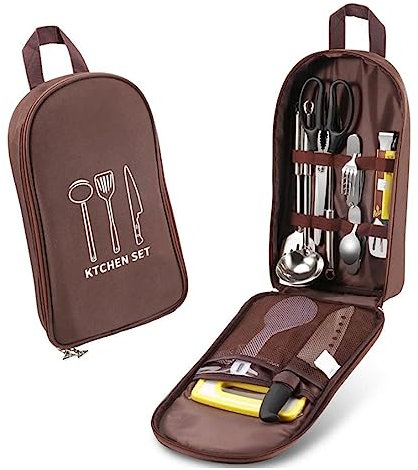 BORDSTRACT Zaino Portacoltelli da Chef: Praticità e Comodità per le tue Avventure Culinare all'aperto - Scegli tra 3 Colori Opzionali(Marrone)