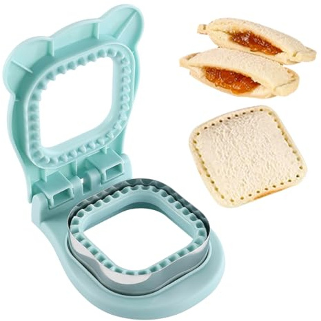 Zayookey Cortador de sándwiches cuadrado y sellador para niños, moldes para sándwiches, cortador de sándwiches de pan sin costra, desoxidante, sándwiches, herramientas de horneado de acero inoxidable