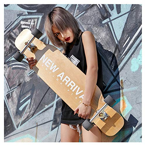 RajoNN Longboard Cruiser Skateboard Komplettes 7-Lagen-Deck 42 x8,9 Skateboard Longboards aus Ahornholz für Erwachsene Teenager Jugendliche Anfänger Mädchen Jungen, für Cruising