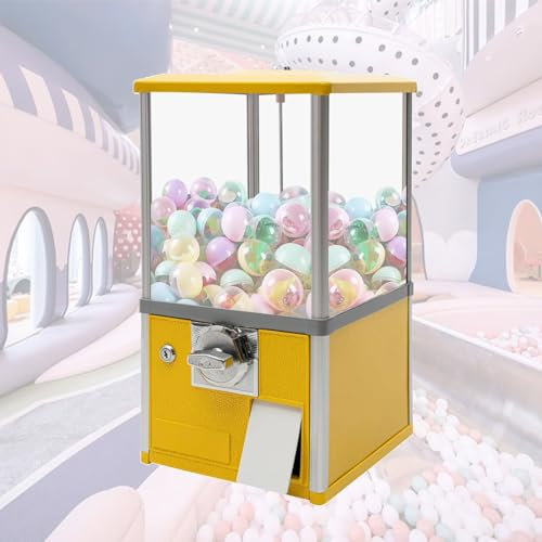ZIXIAOS Máquina Expendedora De Dulces La Máquina Expendedora Pequeña Que Funciona con Aproximadamente 800-1000 Monedas, 200 Huevos Al Revés (4,3 Cm) O 150 Huevos Al Revés (4,8 Cm),Yellow