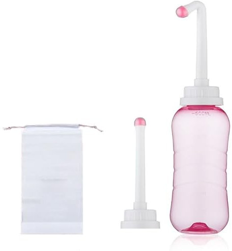 Brigtviee Po Dusche für Soins Post-Partum, Lady-Bidet für Periode, Mobiles Reise Bidet, Intimdusche, Vaginaldusche, Peri Bottle, Portable Bidet für Linderung von Dammschmerzen, 500ml,Rosa