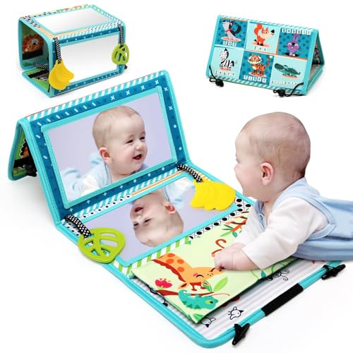 JoyLife Giochi Montessori Neonato 0 3 6 12 Mesi,Giocattoli a Specchio per Bambini,Libri Tattile Sensoriali Stoffa Neonati,Sensoriali Morbidi di attività Massaggiagengive Giocattoli Educativi Regali
