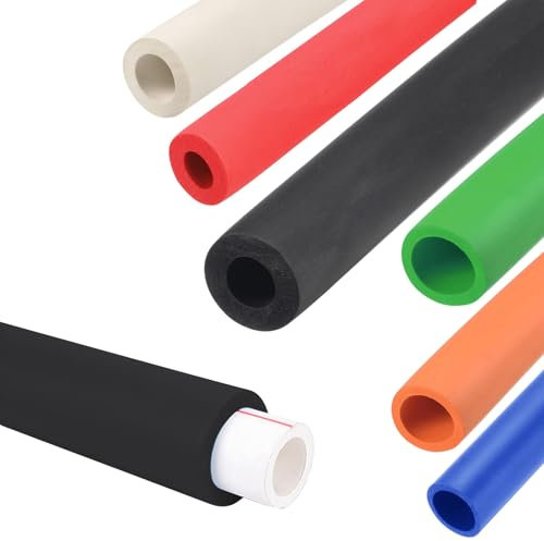 Schaumstoffschlauch ID 18 22 25 28 32 mm Flexibler Rohrisolierung 98 cm Schaumstoff Griff Rohr 30-44 mm rutschfest Rohrschale für Fitness Werkzeug Utensilien Heizung(Schwarz,28mmID x 38mmOD x 98cm)
