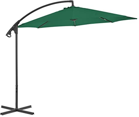 AJJHUUKI Home & Garden Artikel - Freischwinger Schirm mit Stahlstange 300 cm grün